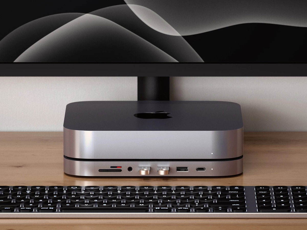 Satechi Aluminium Mac Mini/Mac Studio Stand & USB-C Hub - Space Grey