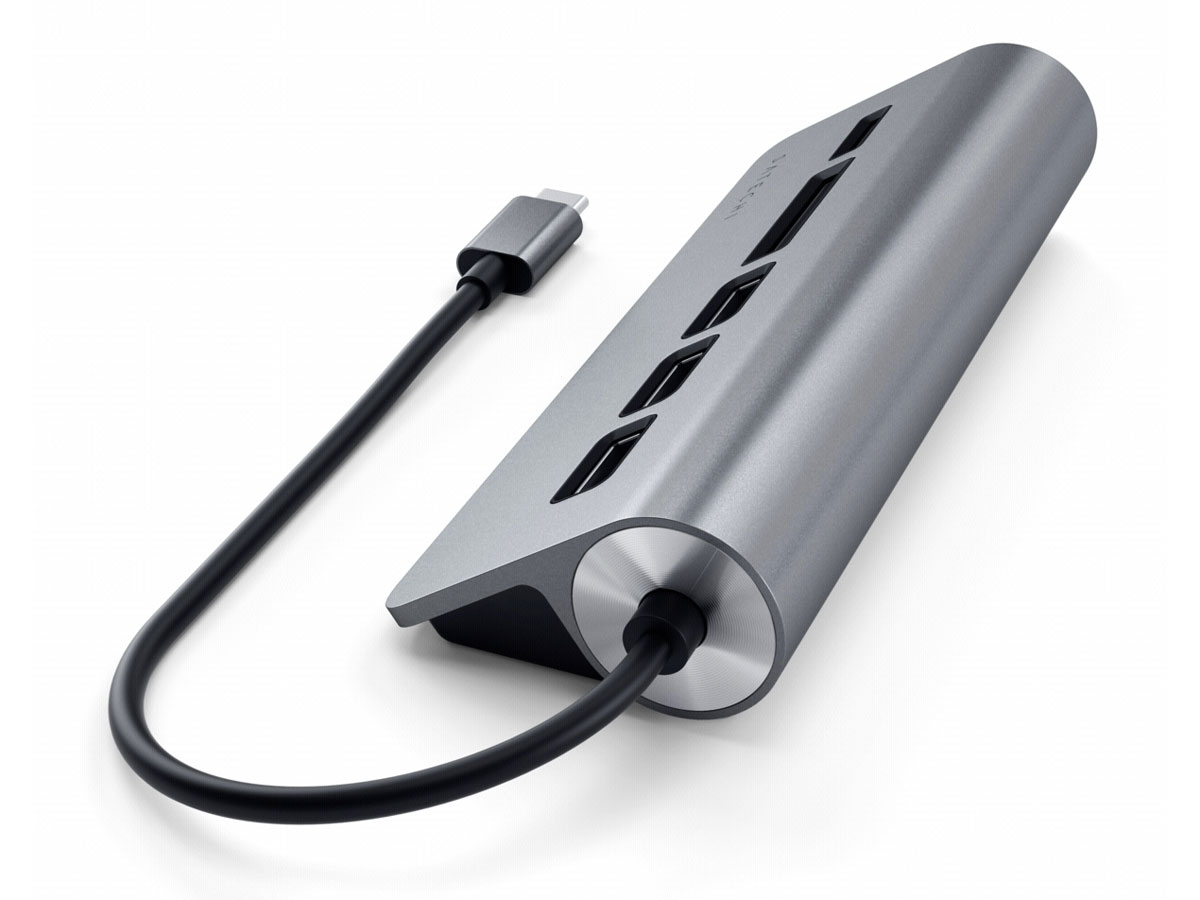 Satechi Aluminium USB-C Hub en Kaartlezer - Space Grey