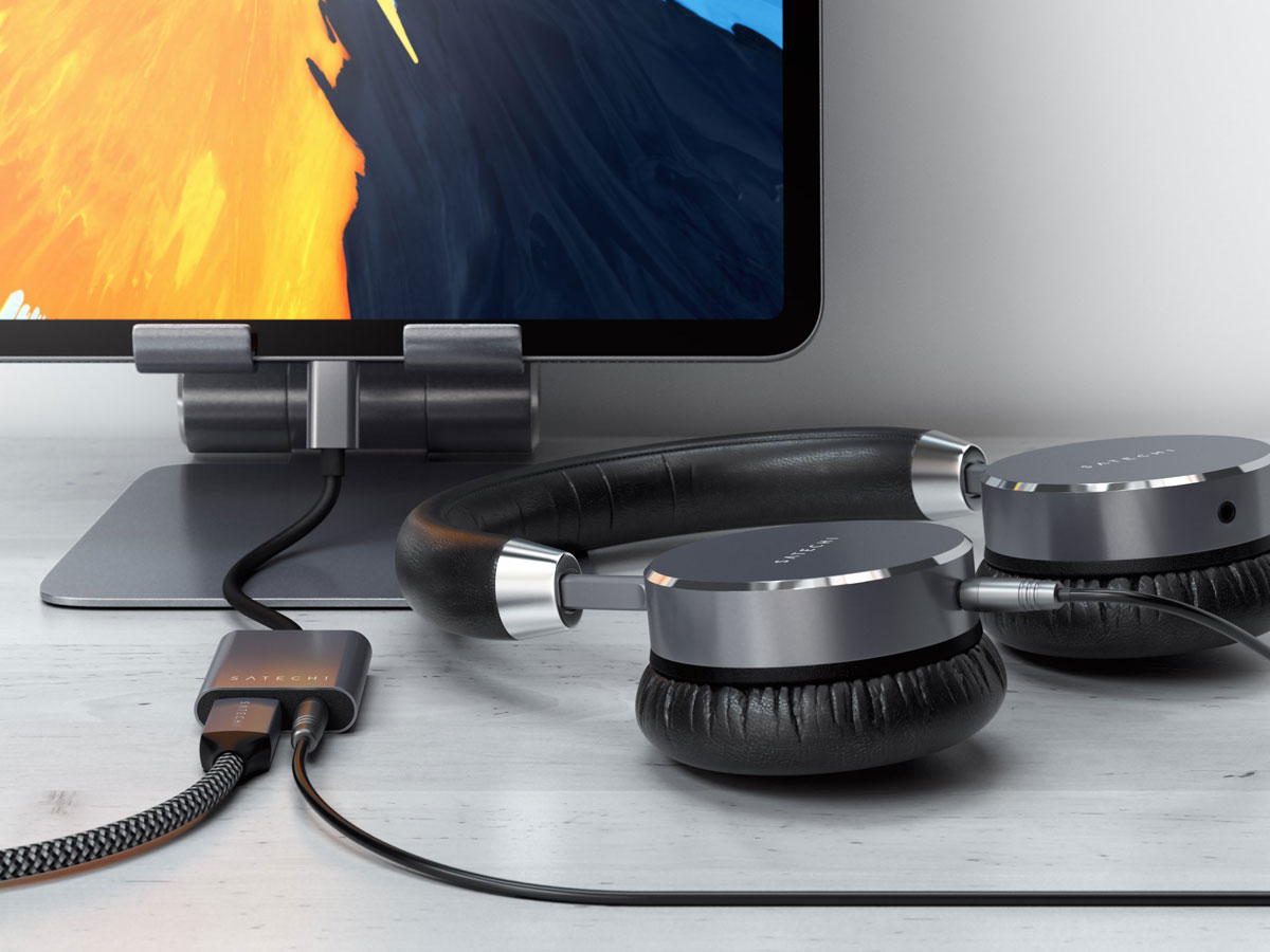 Satechi Aluminium USB-C naar 3,5mm Audio Adapter - Space Grey