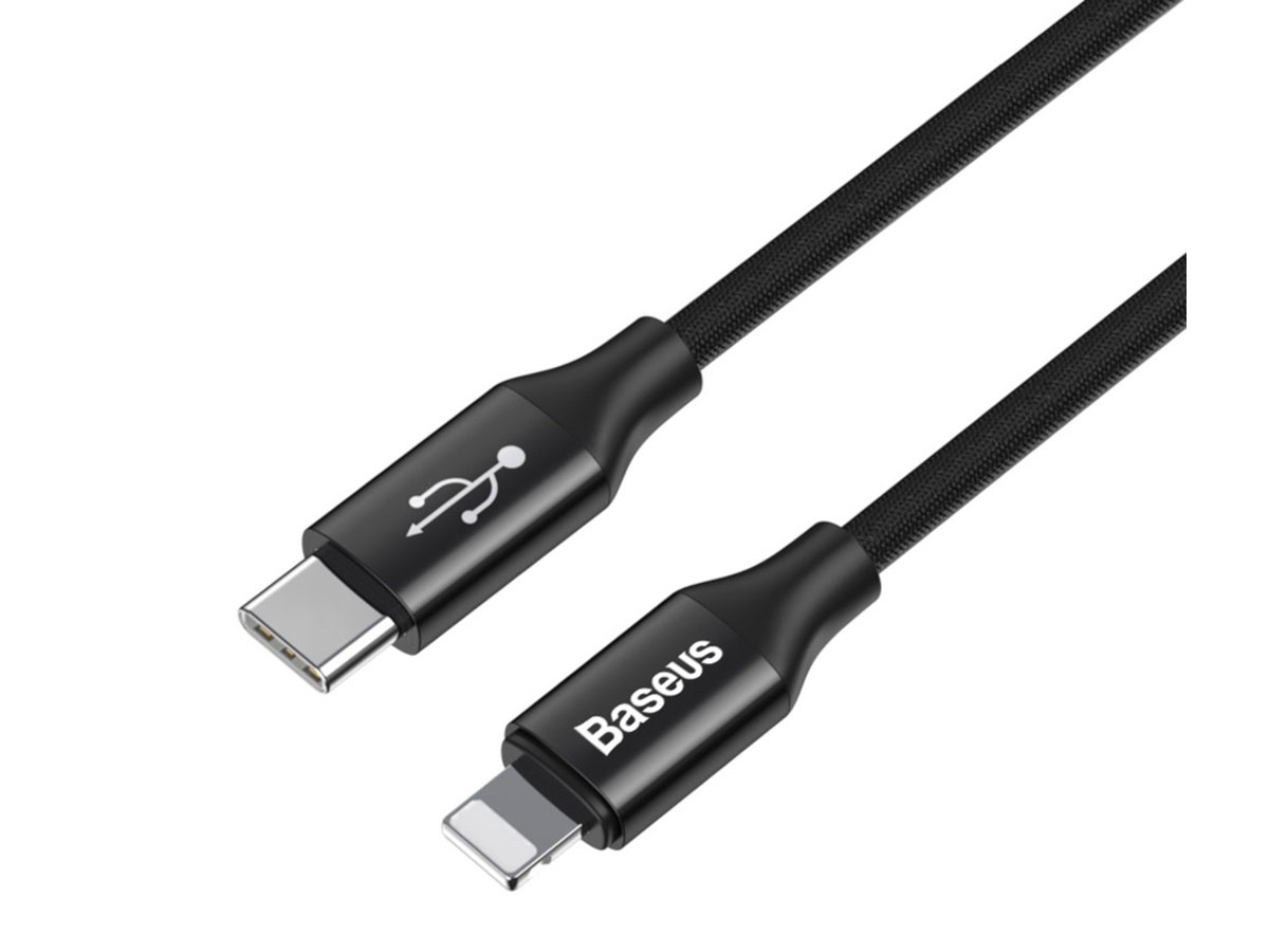 Baseus USB-C naar Lightning Kabel 100cm Zwart