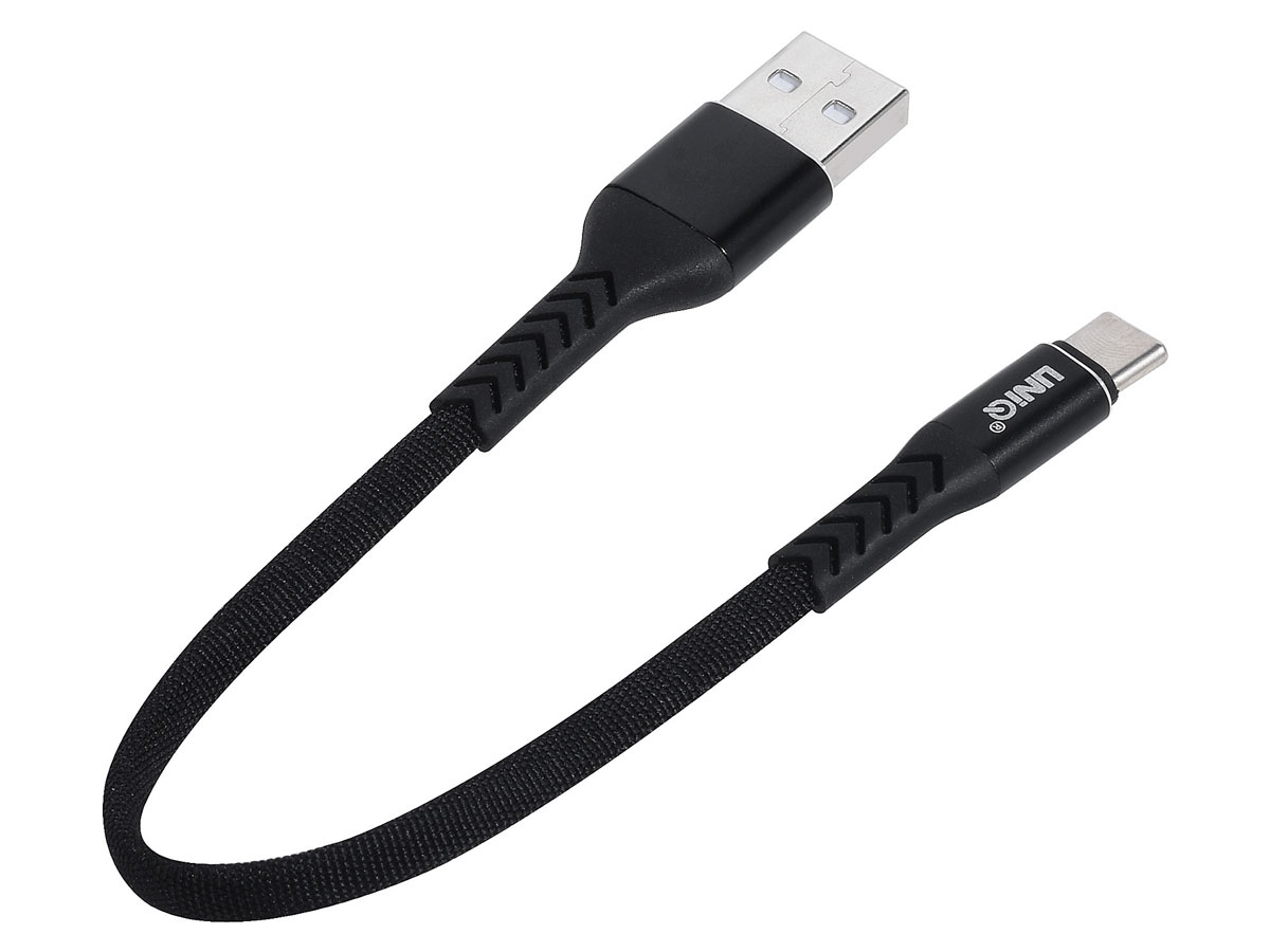 USB naar USB-C Kabel Kort 20cm - Nylon Geweven (5-pack)