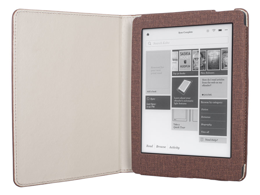 Kobo Aura Edition 2 hoesje - Gecko Luxe Case (Bruin)