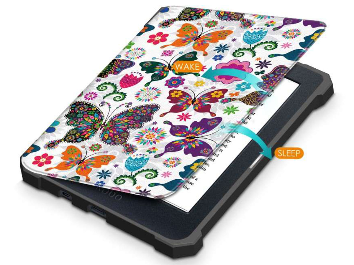 Just in Case Smart Cover Butterflies - Kobo Nia Hoesje