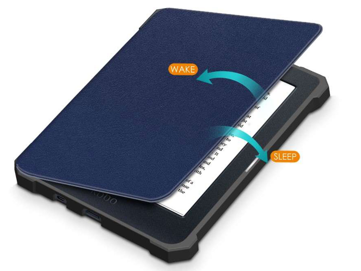 Just in Case Smart Cover Donkerblauw - Kobo Nia Hoesje