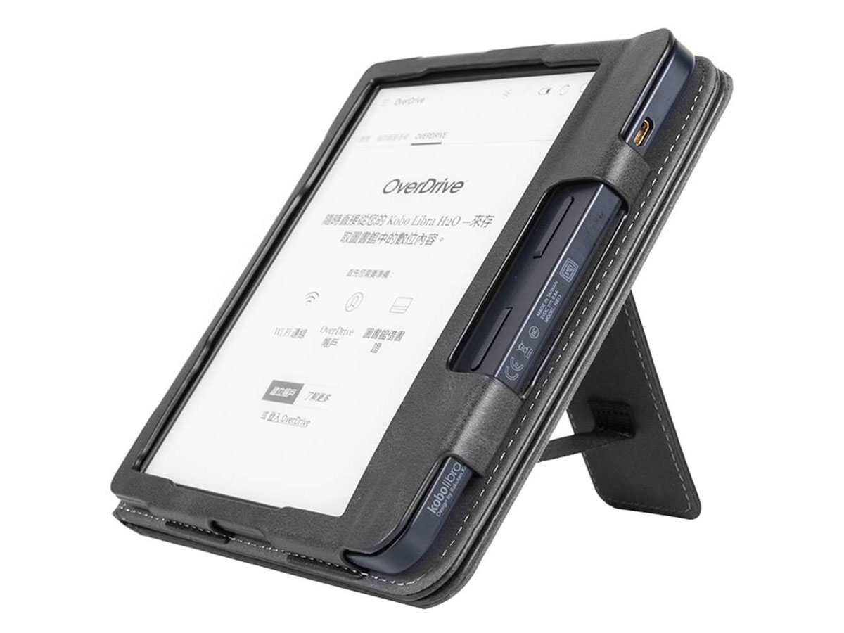 Just in Case Stand Grip Case Zwart - Kobo Sage Hoesje