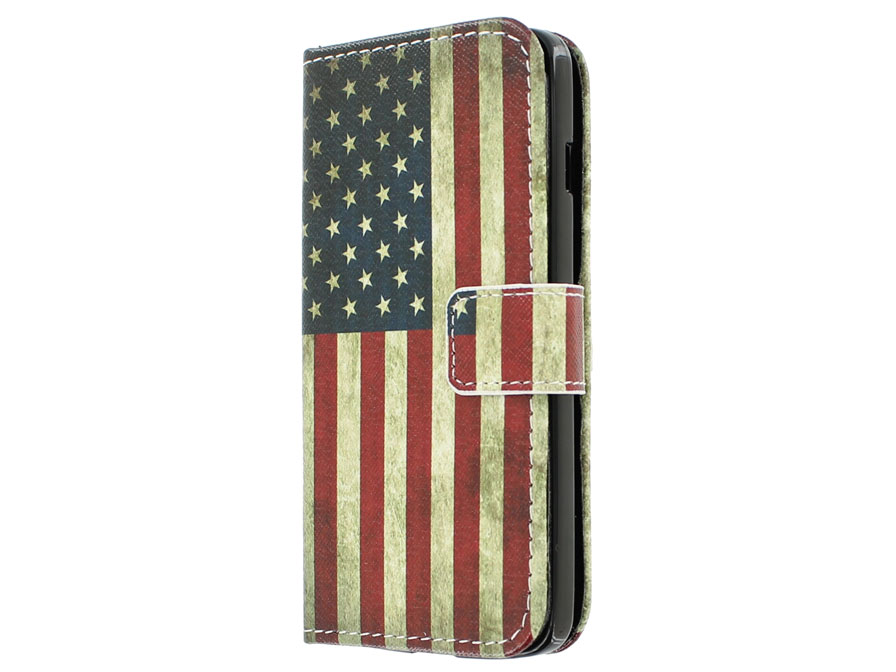 Vintage USA Flag Book Case Hoesje voor LG L90