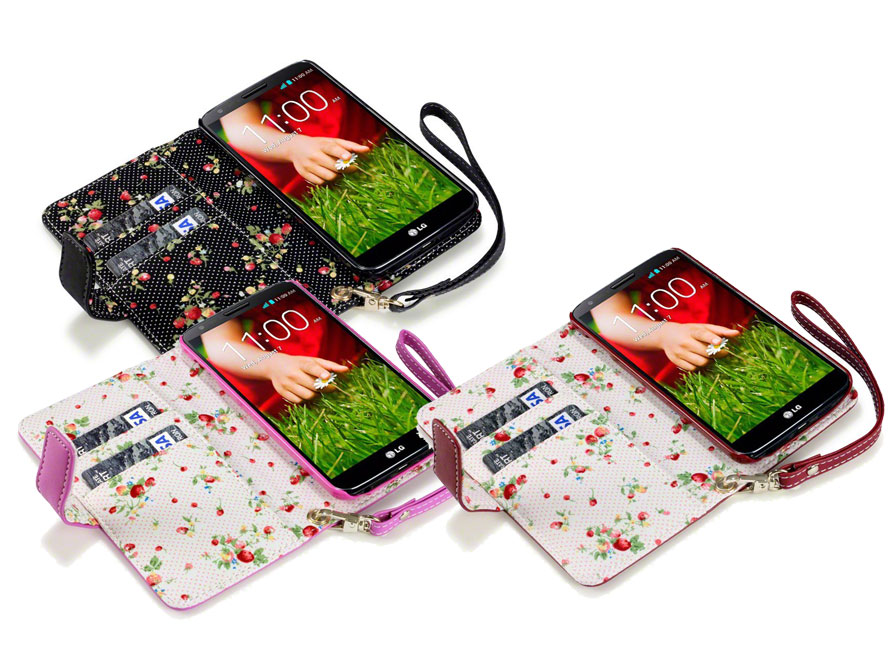 CaseBoutique Wallet Case met Bloemmotief Voering voor LG G2