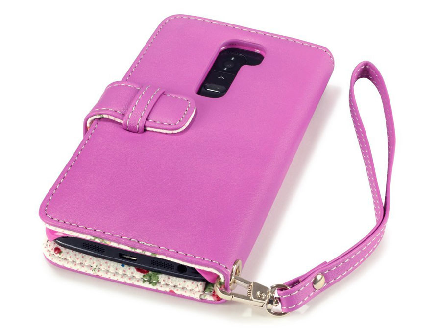 CaseBoutique Wallet Case met Bloemmotief Voering voor LG G2