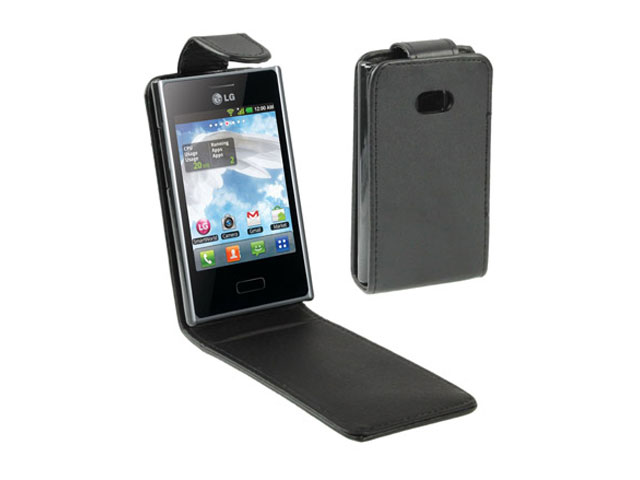 Business Leather Flip Case voor LG Optimus L3 (E400)