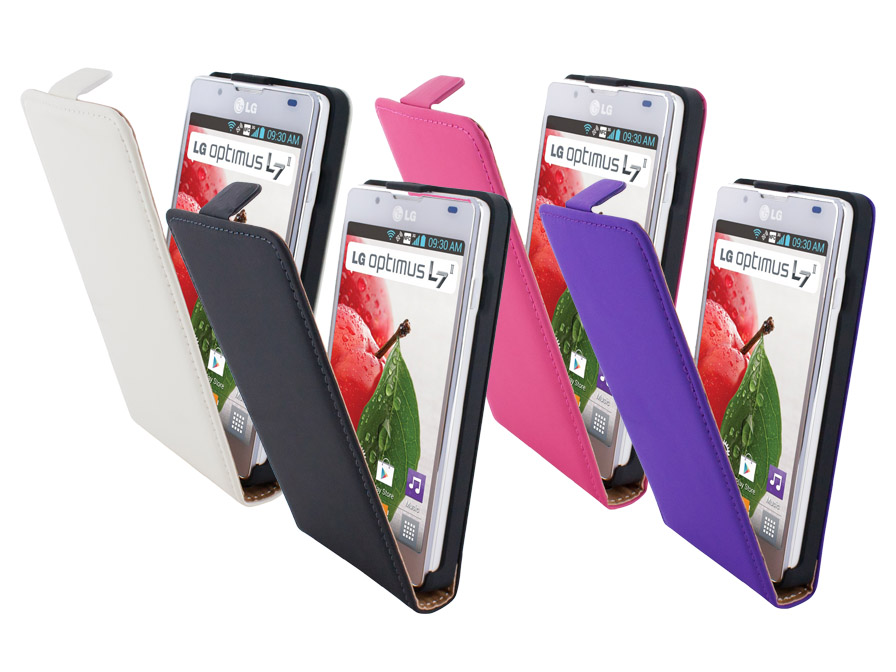 Mobiparts Premium Echt Leren Flip Case voor LG Optimus L7 II (P710)