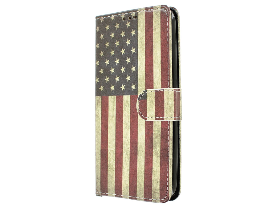 Vintage USA Flag Bookcase - LG K10 hoesje