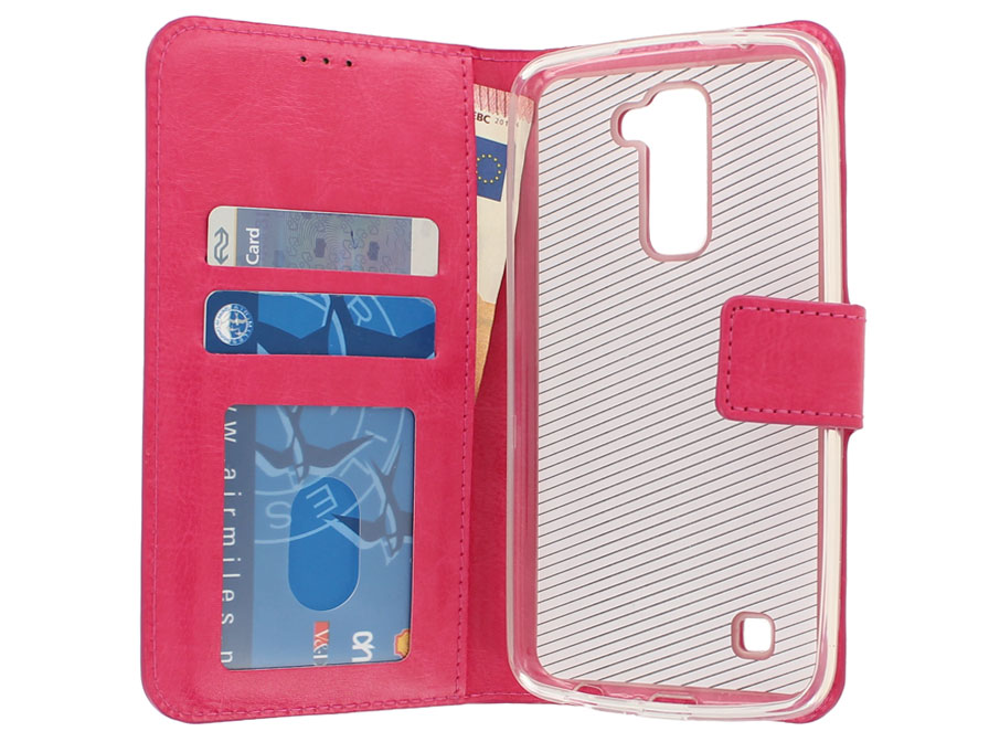 Wallet Book Case - LG K10 hoesje (Roze)