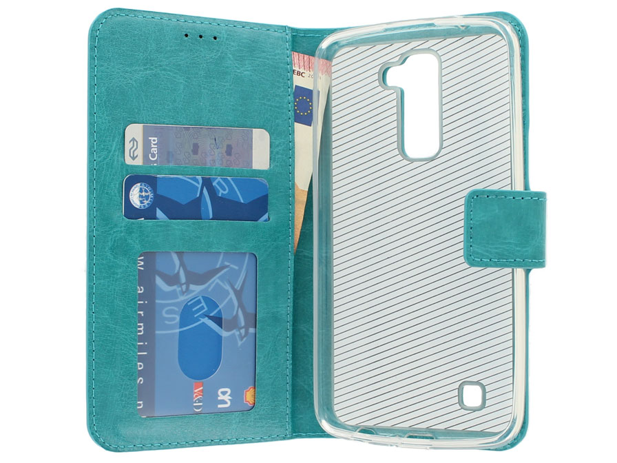 Wallet Book Case - LG K10 hoesje (Turquoise)