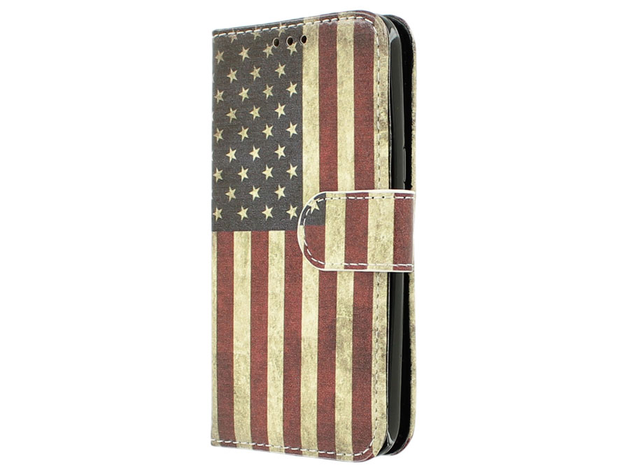 Vintage USA Flag Bookcase - LG K4 hoesje