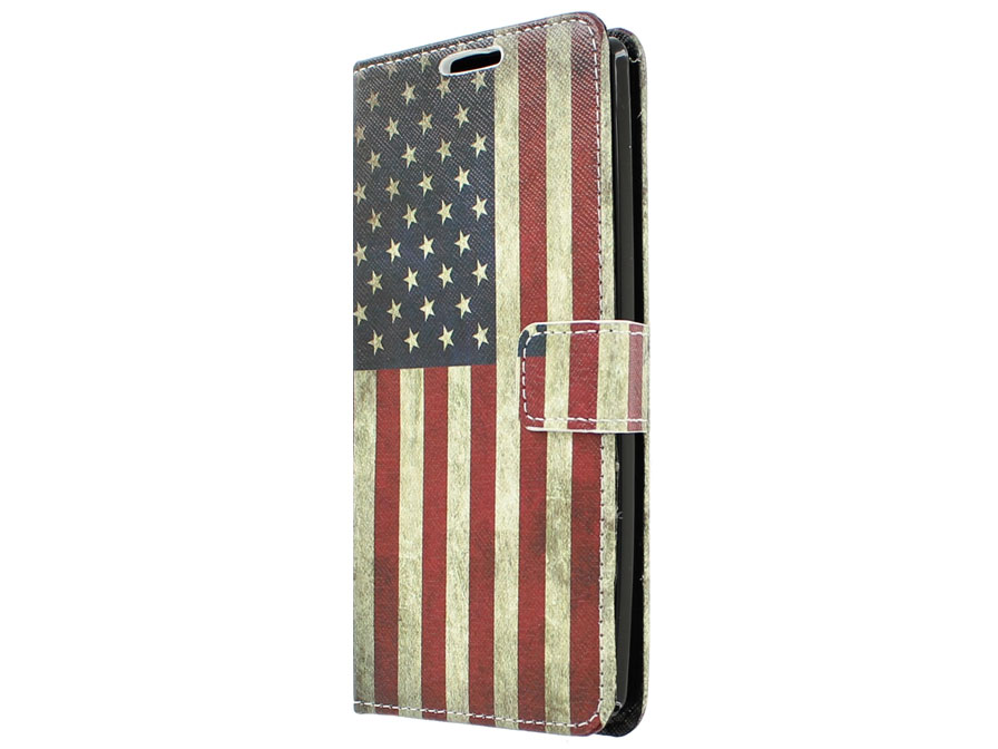 Vintage USA Flag Book Case Hoesje voor LG G4