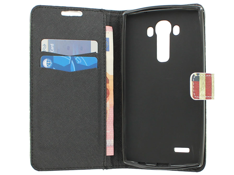 Vintage USA Flag Book Case Hoesje voor LG G4