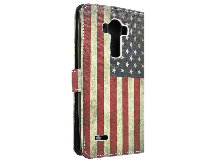 Vintage USA Flag Book Case Hoesje voor LG G4