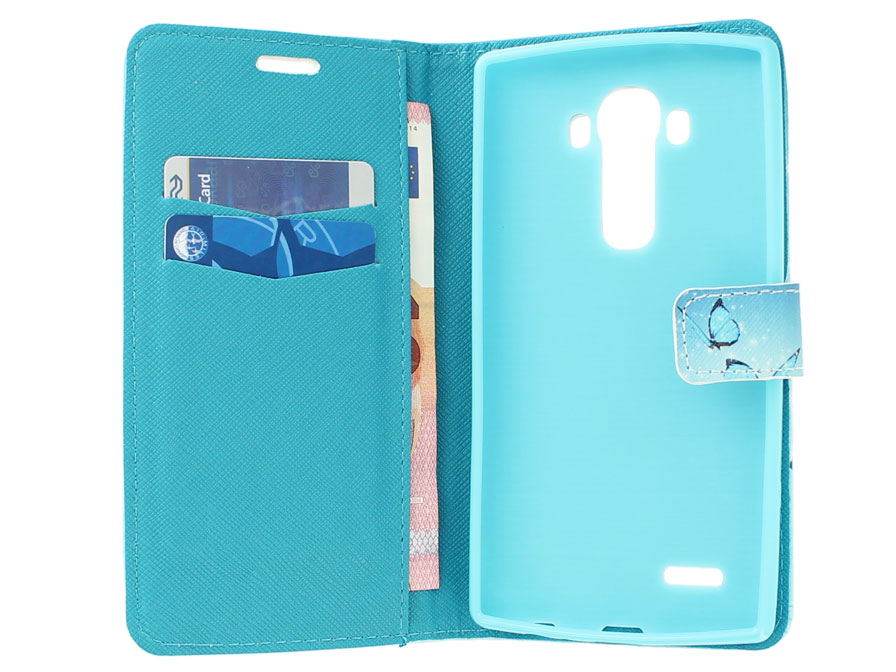 Blue Butterflies Book Case Hoesje voor LG G4