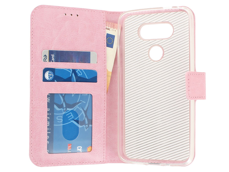 Wallet Book Case - LG G5 hoesje (Roze)