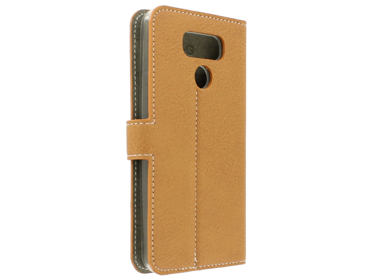 Deluxe Bookcase Flipcase - LG G6 hoesje (Bruin)