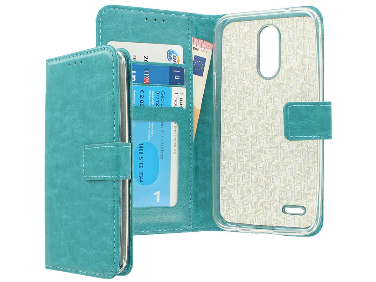 Wallet Bookcase Turquoise - LG K10 (2017) hoesje