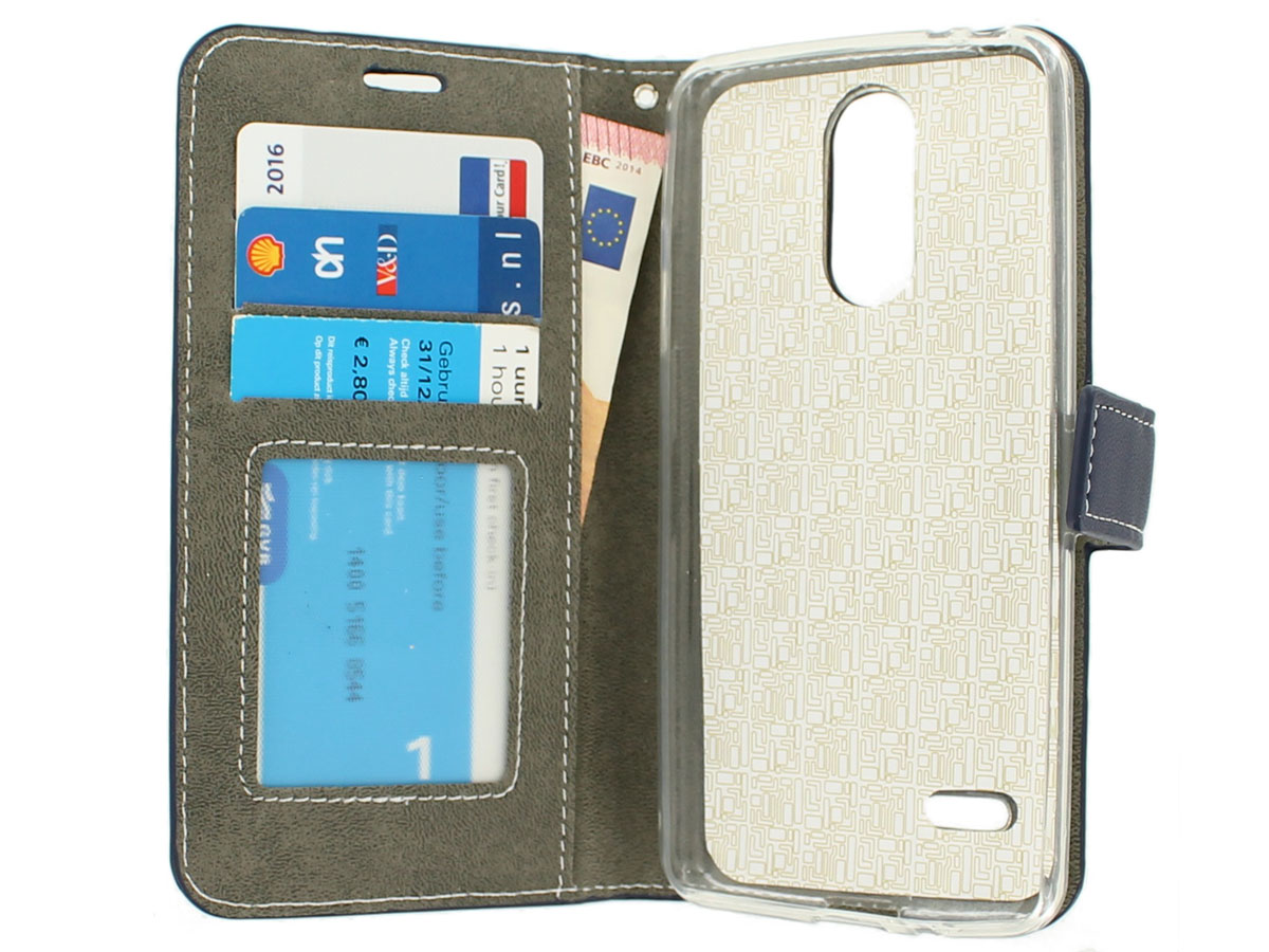 Wallet Bookcase Flipcase Navy - LG K8 2017 hoesje