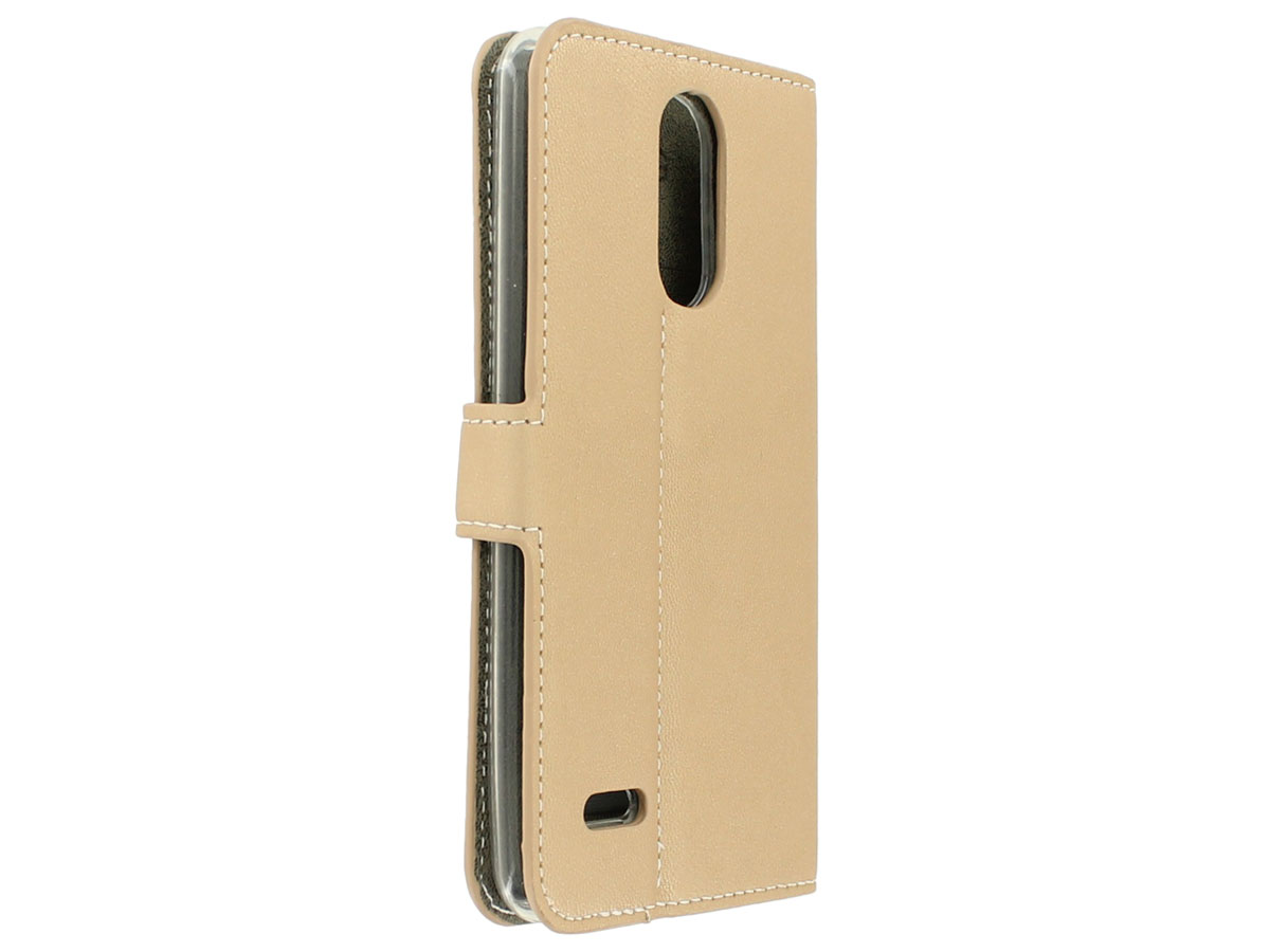 Wallet Bookcase Flipcase Goud - LG K8 2017 hoesje