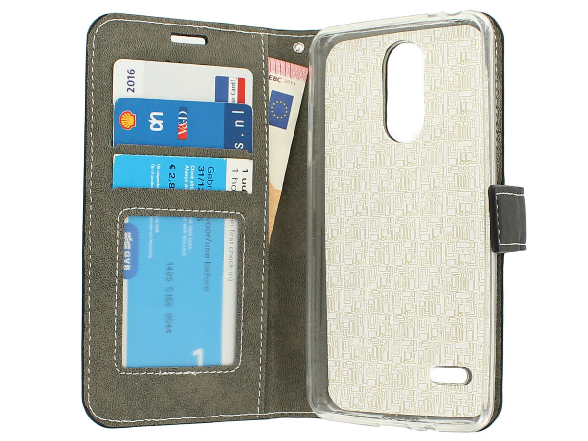 Wallet Bookcase Flipcase Zwart - LG K8 2017 hoesje