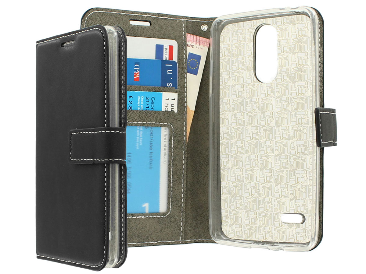 Wallet Bookcase Flipcase Zwart - LG K8 2017 hoesje
