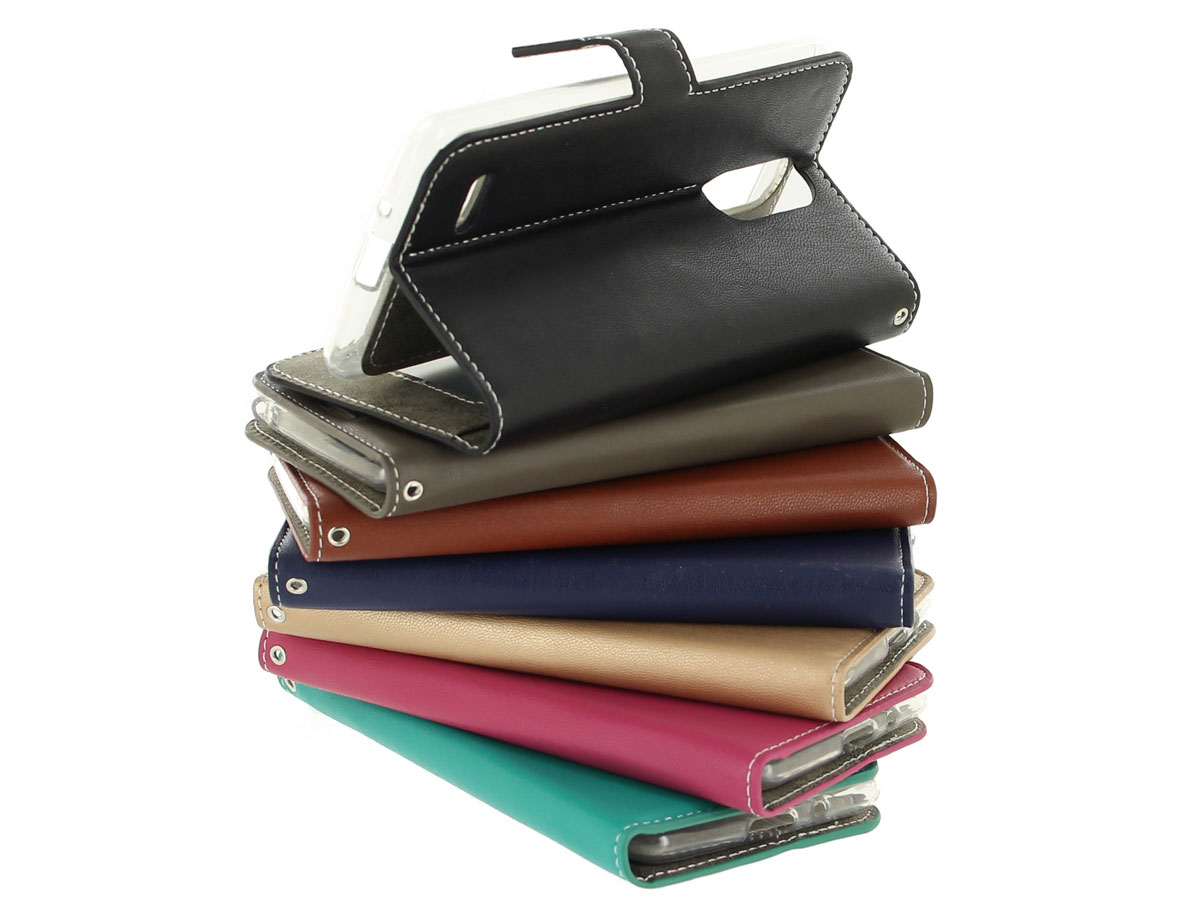 Wallet Bookcase Flipcase Grijs - LG K8 2017 hoesje