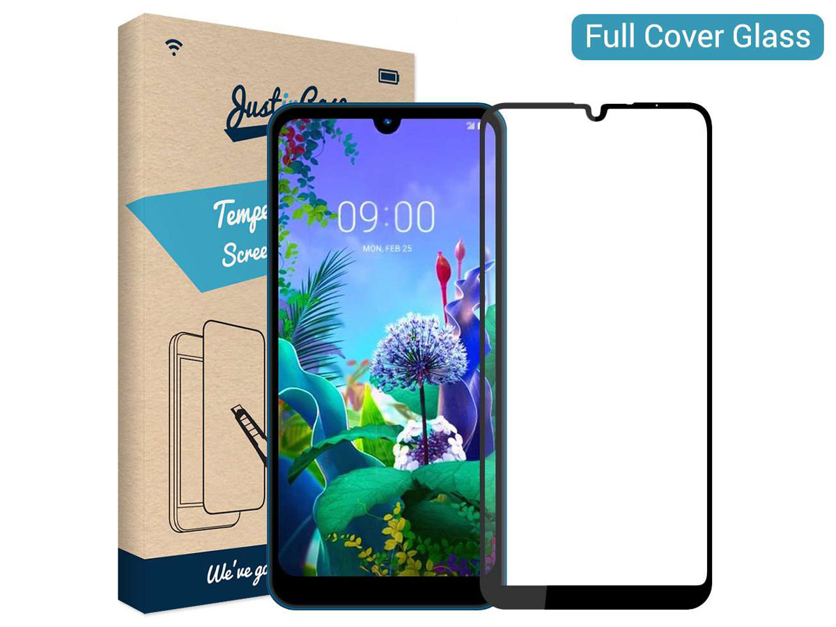 LG Q60 Screen Protector Glas Full Cover Curved Edge Tempered Glass