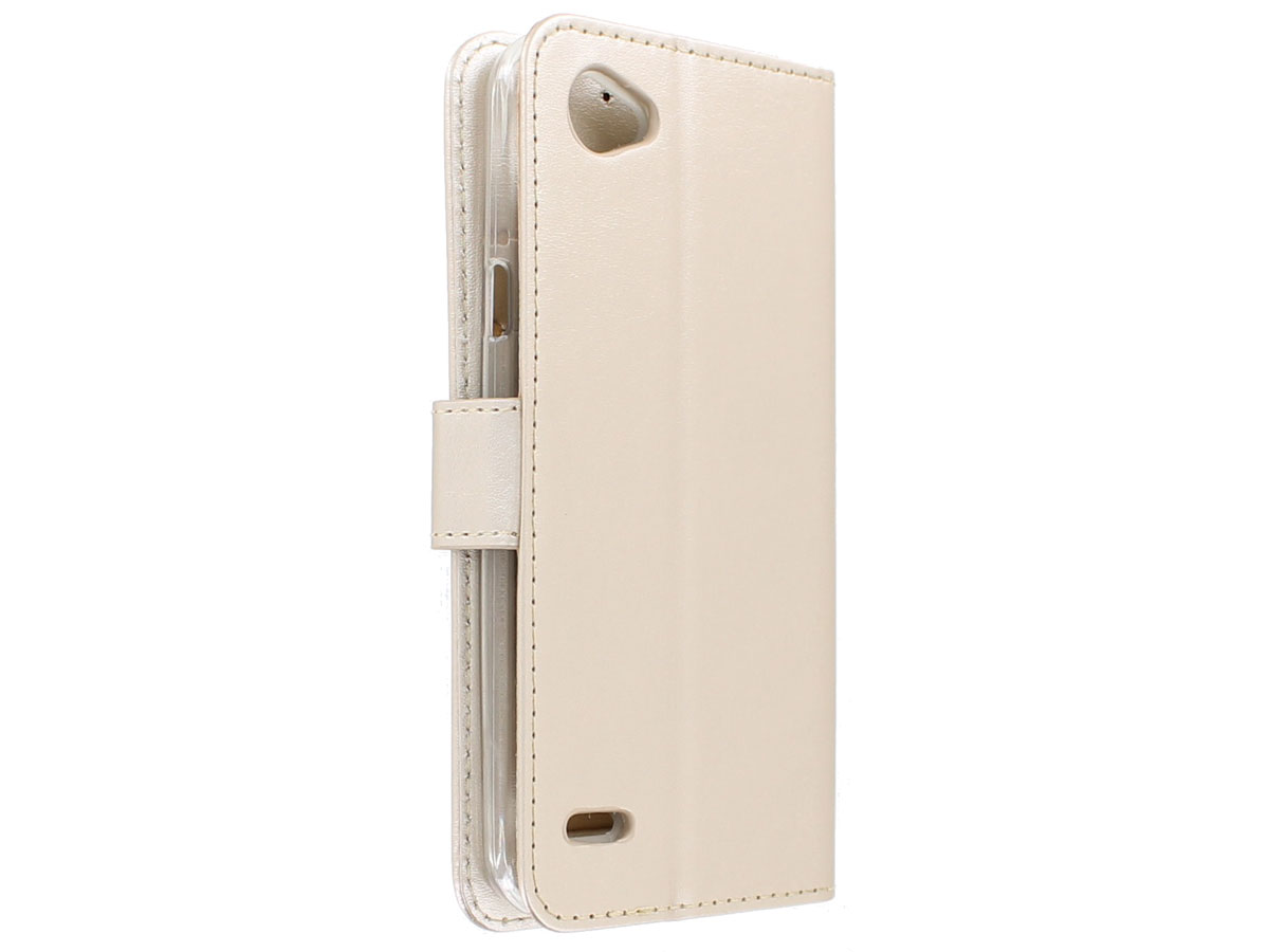 Boekmodel Wallet Bookcase Goud - LG Q6 hoesje
