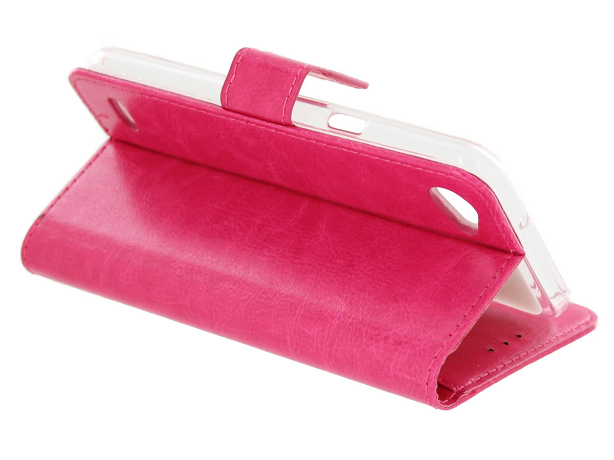 Boekmodel Wallet Bookcase Roze - LG Q6 hoesje