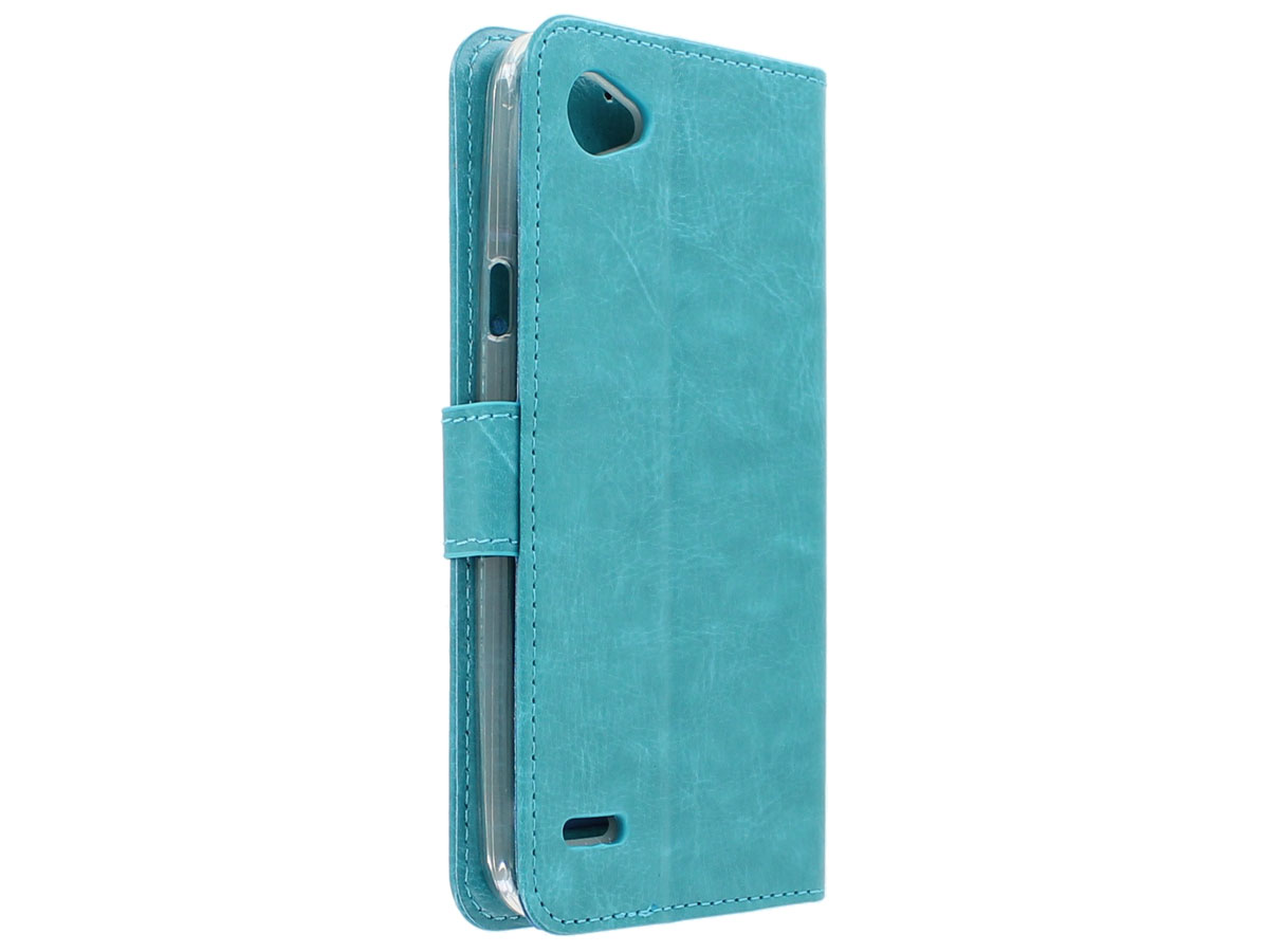 Boekmodel Wallet Bookcase Turquoise - LG Q6 hoesje