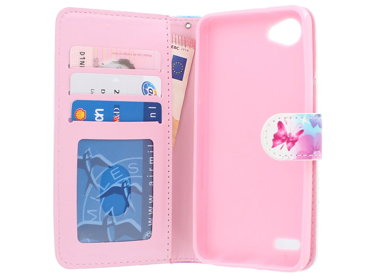 Vlinders Wallet Bookcase - LG Q6 hoesje
