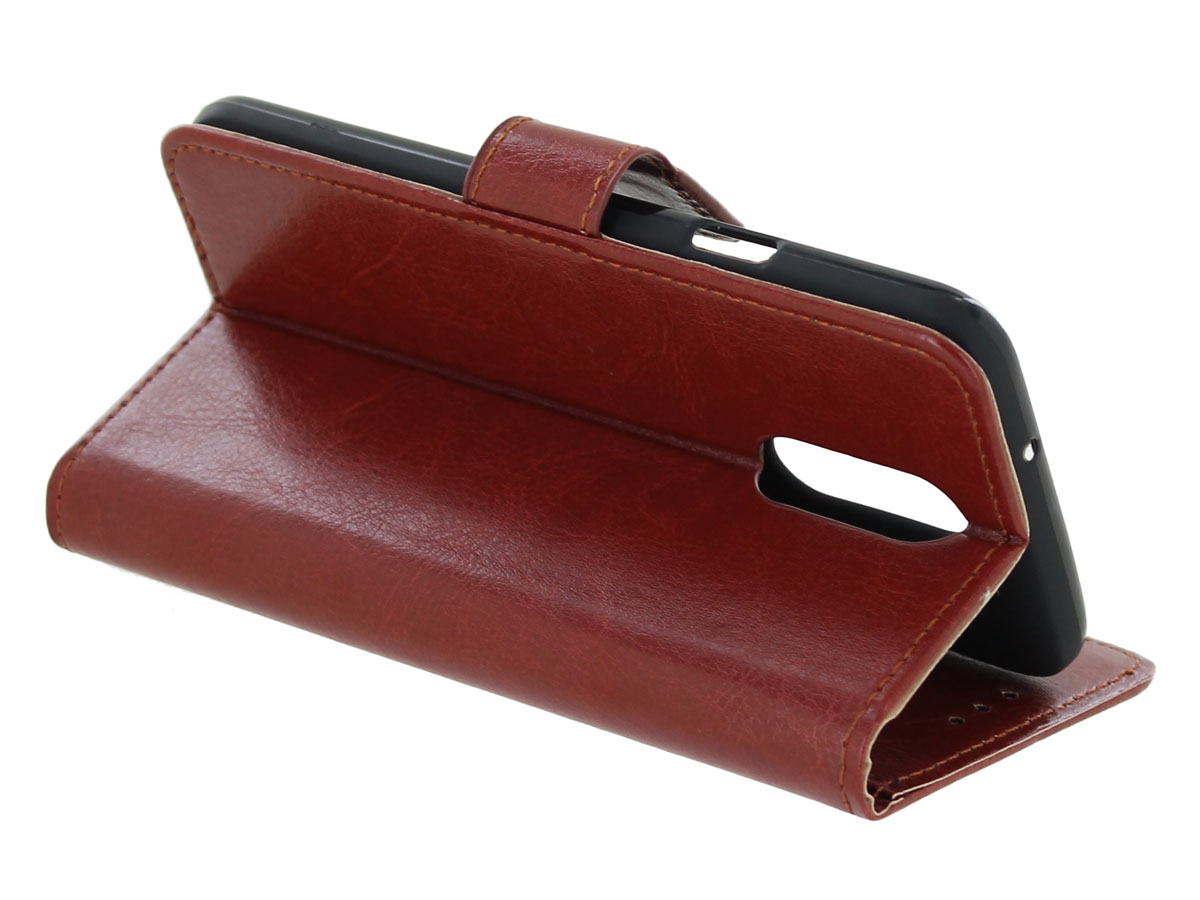 Bookcase Wallet Bruin - LG Q7 hoesje