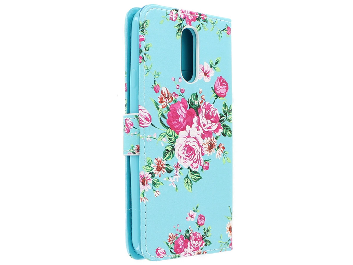 Flower Bookcase Wallet - LG Q7 hoesje