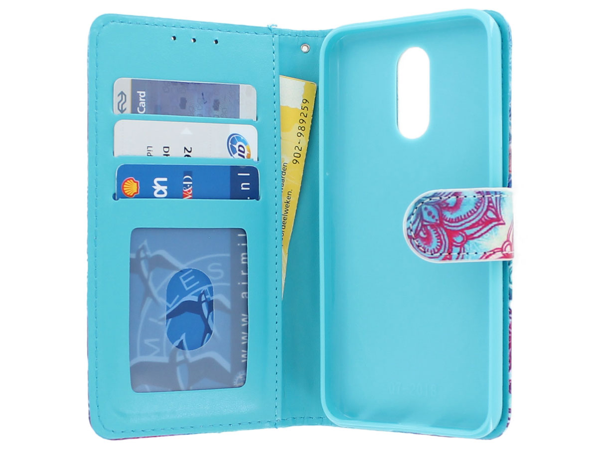 Mandala Bookcase Wallet - LG Q7 hoesje