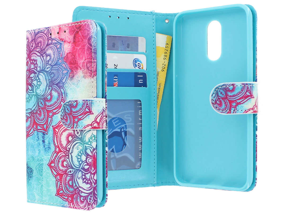 Mandala Bookcase Wallet - LG Q7 hoesje