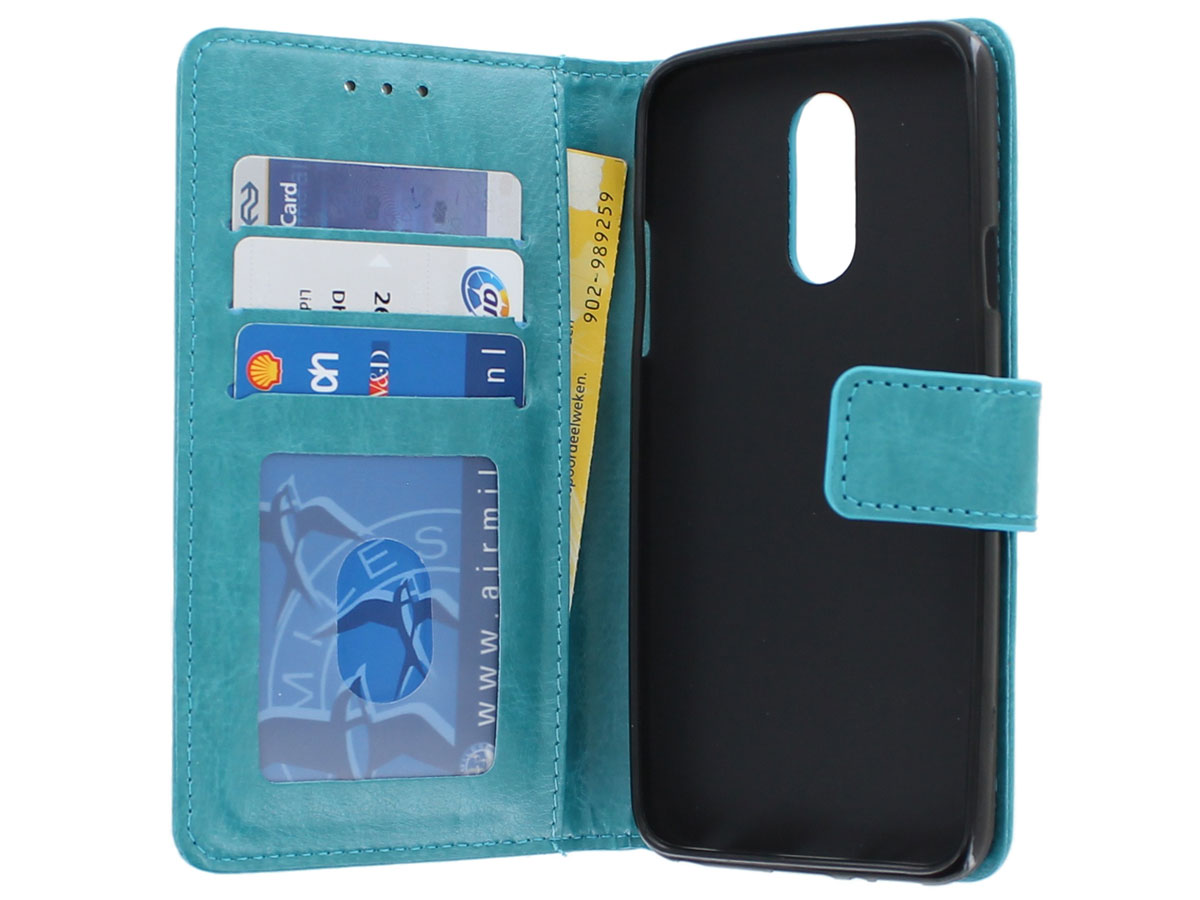 Bookcase Wallet Turquoise - LG Q7 hoesje