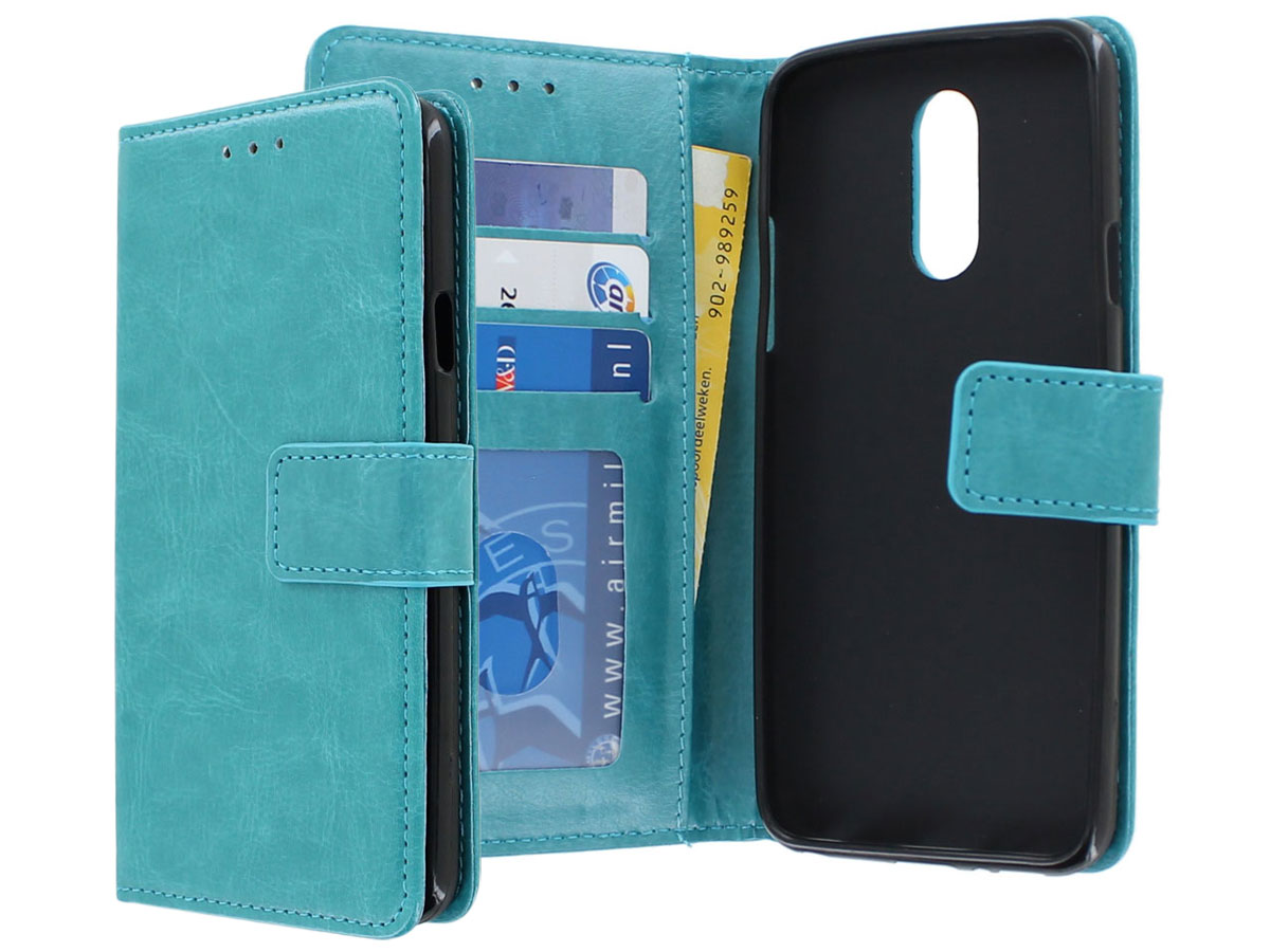Bookcase Wallet Turquoise - LG Q7 hoesje