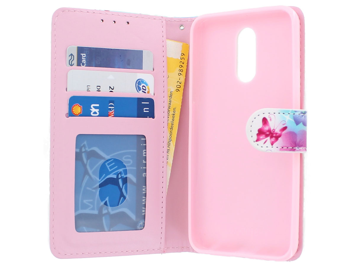 Vlinders Bookcase Wallet - LG Q7 hoesje