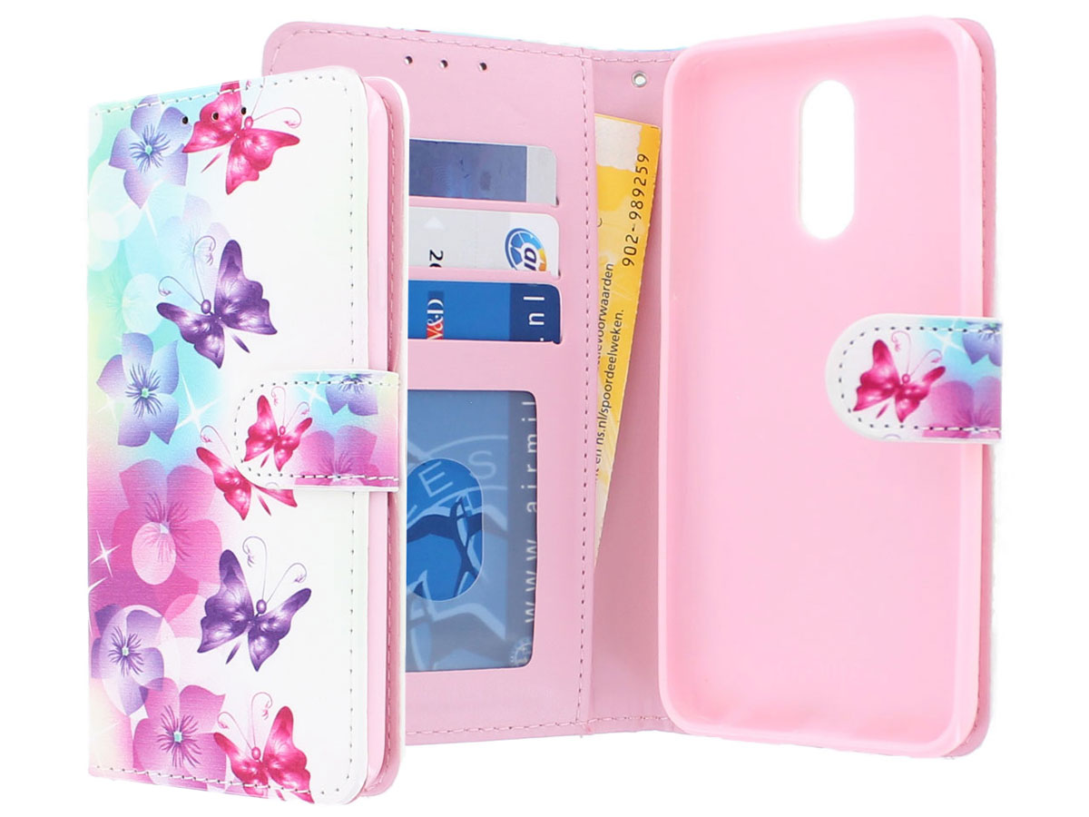 Vlinders Bookcase Wallet - LG Q7 hoesje