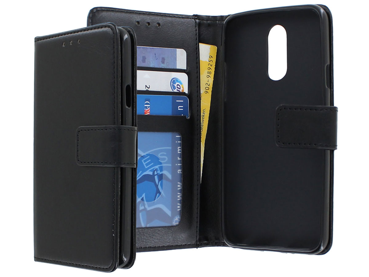 Bookcase Wallet Zwart - LG Q7 hoesje