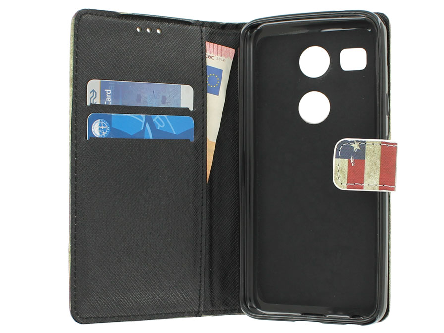 Vintage USA Vlag Book Case - LG Nexus 5X hoesje