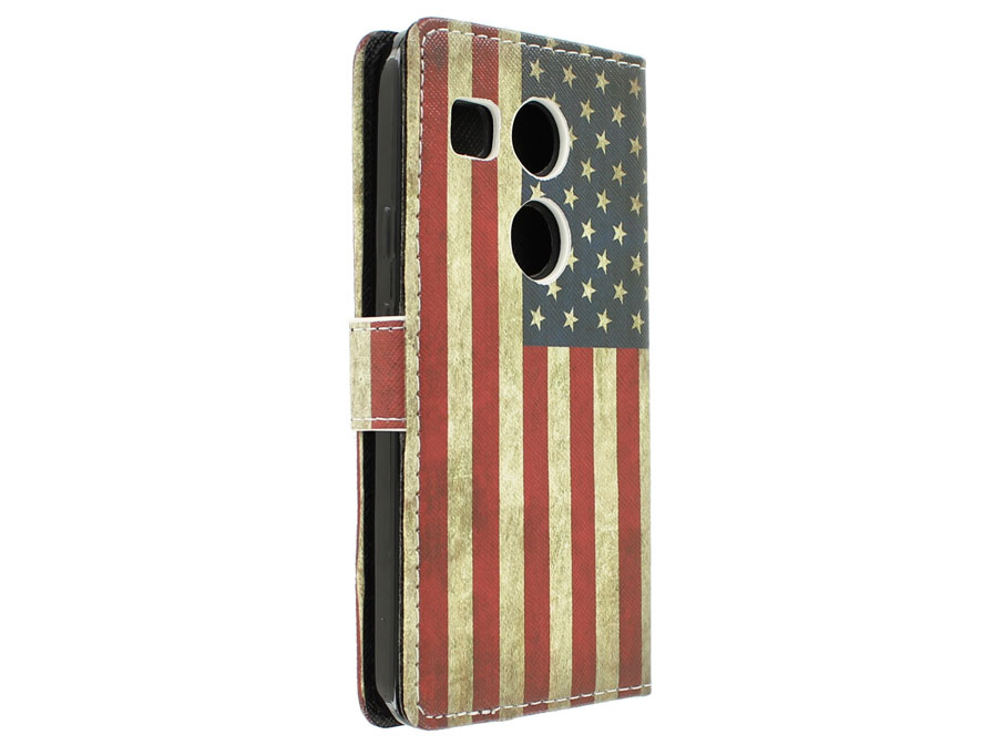 Vintage USA Vlag Book Case - LG Nexus 5X hoesje