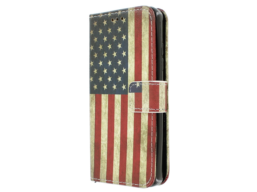 Vintage USA Flag Book Case - Microsoft Lumia 550 hoesje