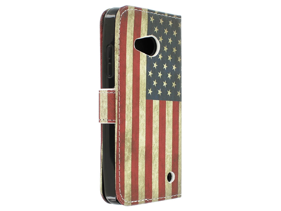 Vintage USA Flag Book Case - Microsoft Lumia 550 hoesje