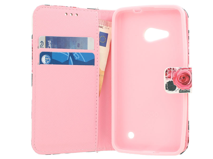 Rose Book Case - Microsoft Lumia 550 hoesje