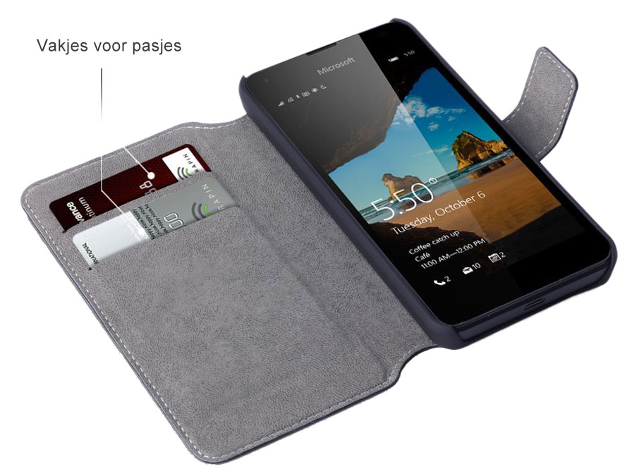Covert Ultraslim Bookcase - Microsoft Lumia 550 hoesje
